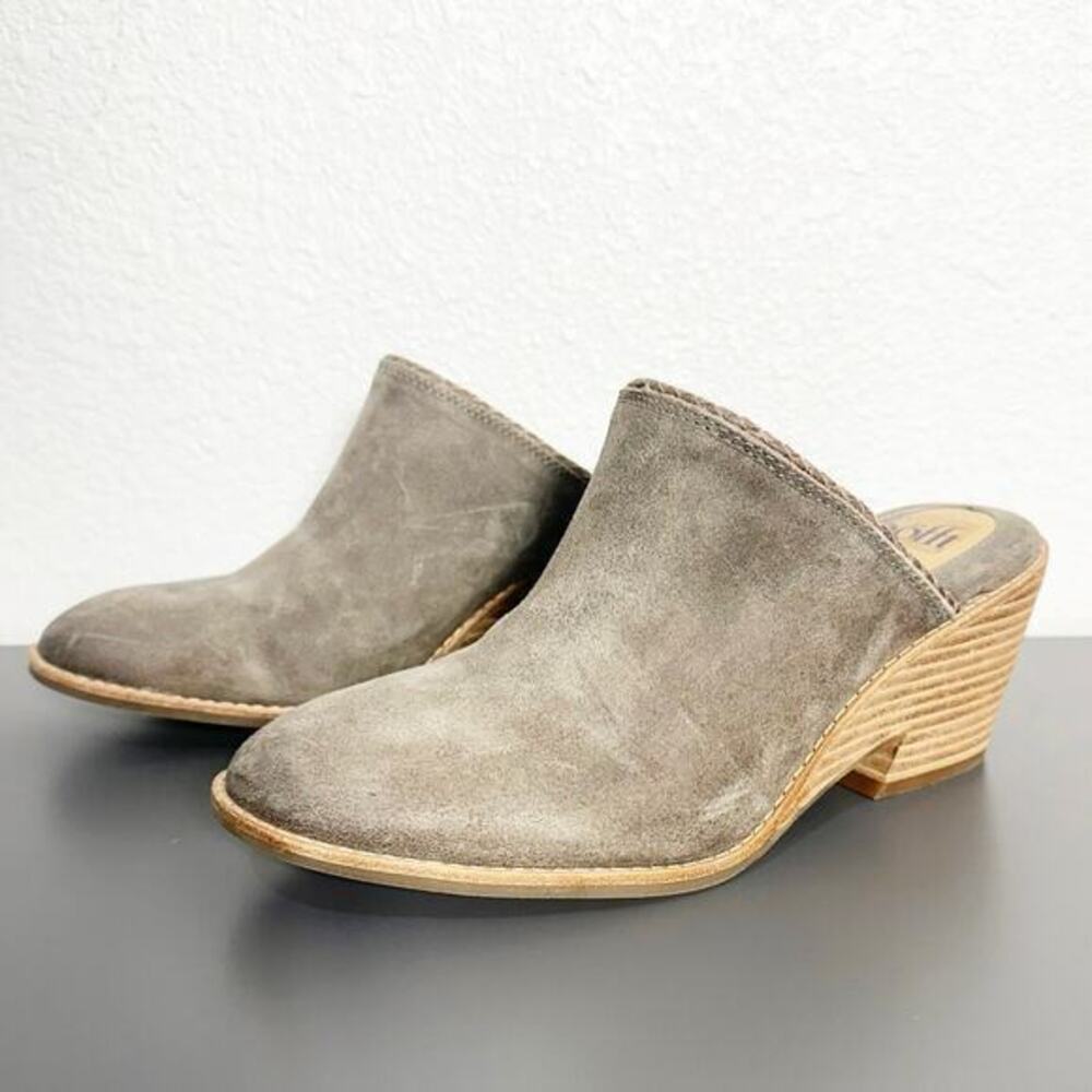 Sofft Womens Samarie Heeled‎ Mule Slip On Shoes in Tan Suede Leather 9 M
